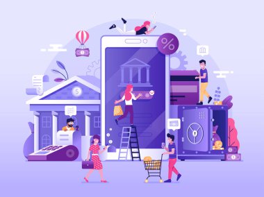 Mobil bankacılık illüstrasyon