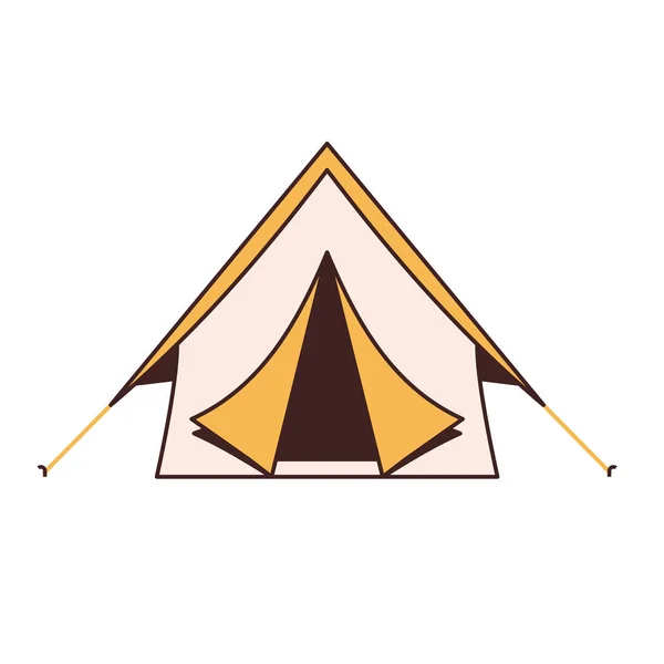 Campeggio tenda linea icona — Vettoriale Stock