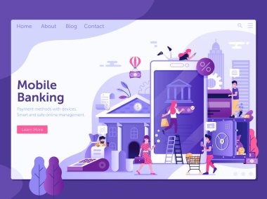 Mobil Bankacılık ve Finans Açılış Sayfası Şablonu