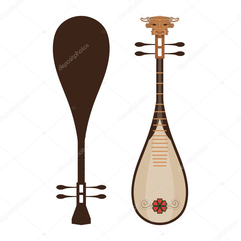 Flat Traditional Chinese Lute Music Guitar Instrument