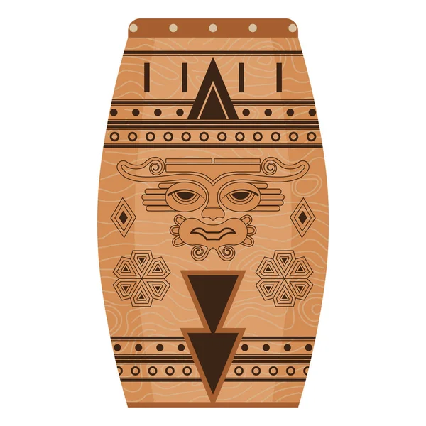 Instrument de Percussion Ethnique Mexicaine en Plat — Image vectorielle