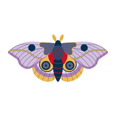 Çizgi filmdeki renkli Tropikal Kelebek Güvesi Simgesi