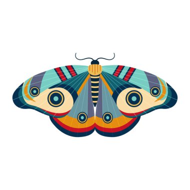 Çizgi filmdeki renkli Tropikal Kelebek Güvesi Simgesi