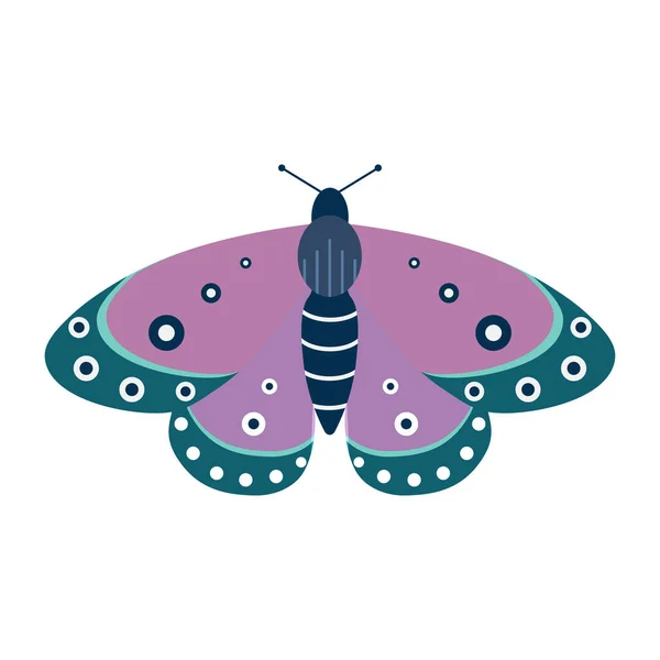 Kleurrijke tropische vlinder Icoon in spotprent — Stockvector