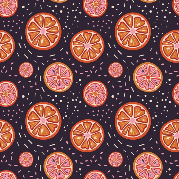 Patrón de rebanadas de fruta cítrica — Vector de stock