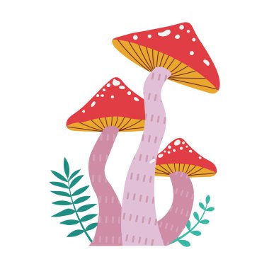 Orman Mantarı Karikatür Tarzı ile Uçuyor