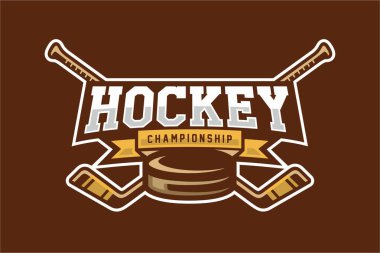 Modern minimalist tarzda hokey turnuvası logosu