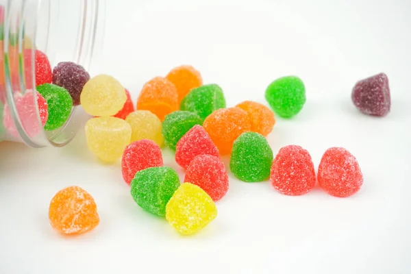 Yakın tatlı renkli şeker Jelly şeker şeker şekerler wh izole kadar