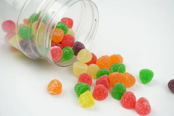 Yakın tatlı renkli şeker Jelly şeker şeker şekerler wh izole kadar