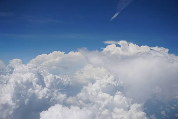 Nuvole Cielo Visti Attraverso Finestra Aereo — Foto Stock