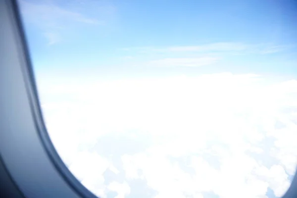 Vista Ventana Plana Con Cielo Azul Mar — Foto de Stock