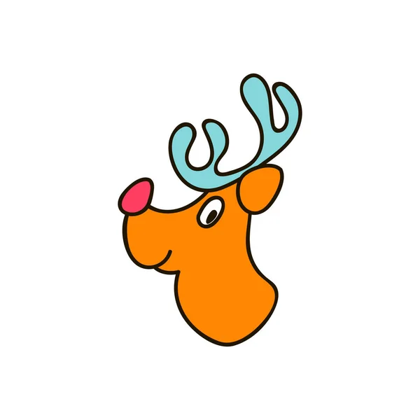 Thème de Noël avec cerf, Ensemble d'icônes de Noël . — Image vectorielle