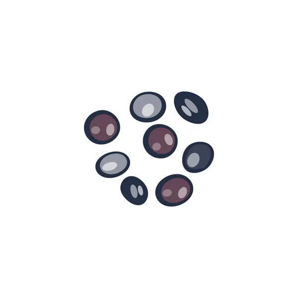 Piedras de colores, piedras preciosas, bolas de vidrio, negro — Vector de stock