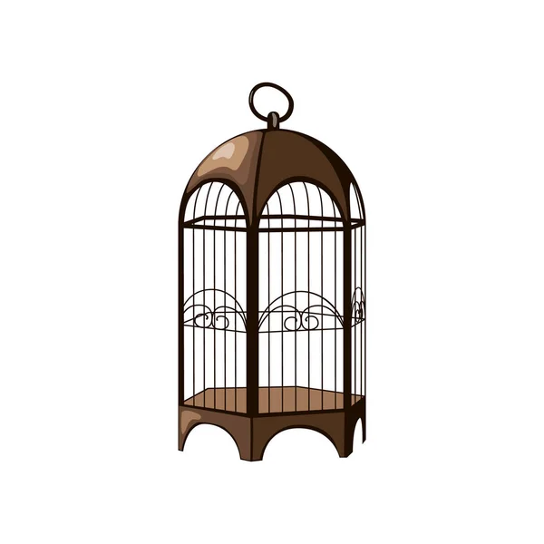 Black Birdcage Isolated Ornated Vintage — Stock Vector