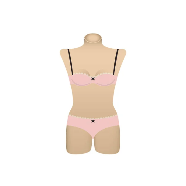 Idiota Departamento Lingerie Conjunto Manequins Tecido Roupa Interior Azul Rosa — Vetor de Stock