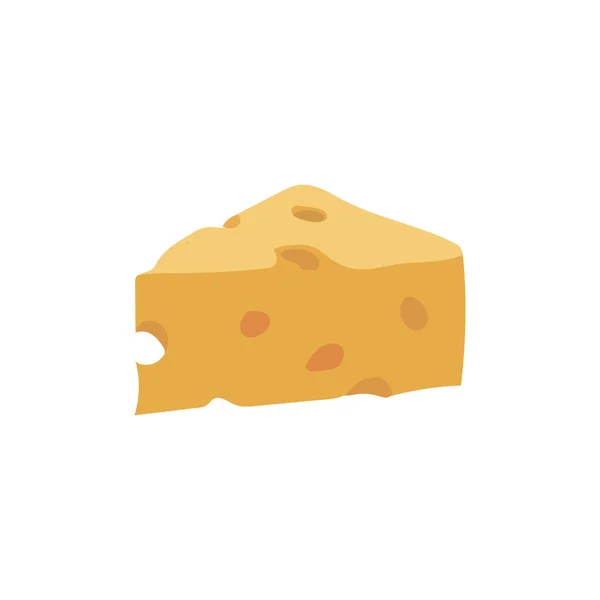 一块孤立的奶酪 — 图库矢量图片