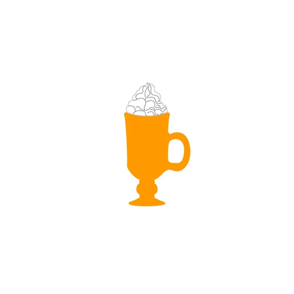 Kabak Spice Latte Vektör Kahve Krem Küçük Hindistan Cevizi Zencefil — Stok Vektör