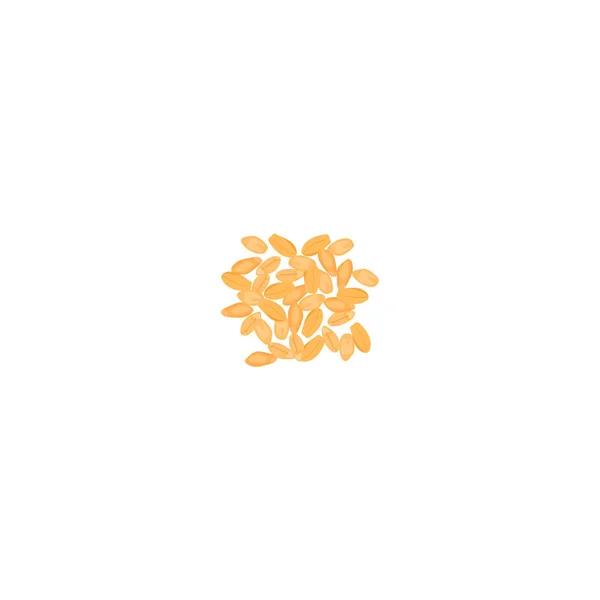 Weizenkörner Isoliert Auf Weißem Hintergrund Goldene Spitze Seitenansicht Nahaufnahme Vektorillustration — Stockvektor