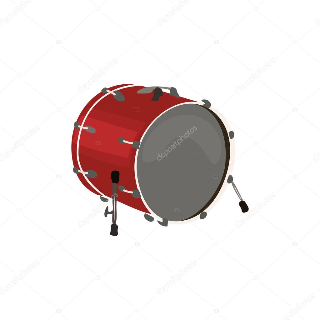 Musical instruments, big drum, on a white background