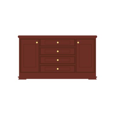 Ahşap hafif kahverengi Çekmeceli. Doğal malzemelerden yapılmış. Vintage retro tarzı mobilya. Kırpma yolları dahil.