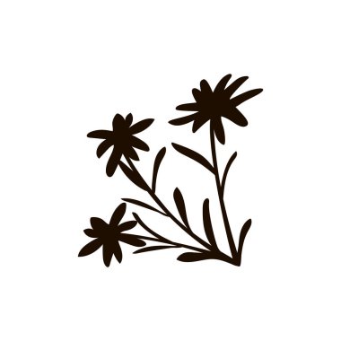 Alpler düz simgesi. Dağ, alp dağ keçisi, dağ evi, edelweiss çiçek, alpenhorn, dağ evi, keçi, inek, çikolatalı süt peynir mont