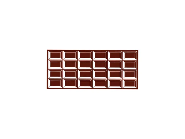 Pau de chocolate escuro. Pedaços inteiros, exibidos, desdobrados — Vetor de Stock