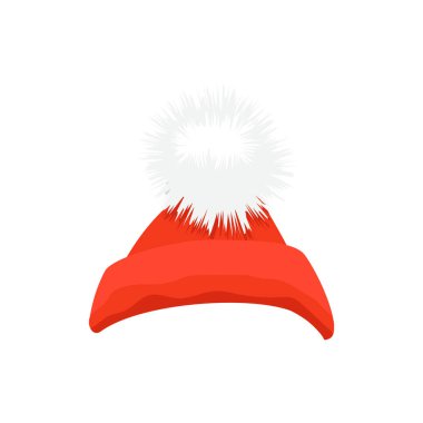 Noel Baba kırmızı şapka beyaz arka planda izole