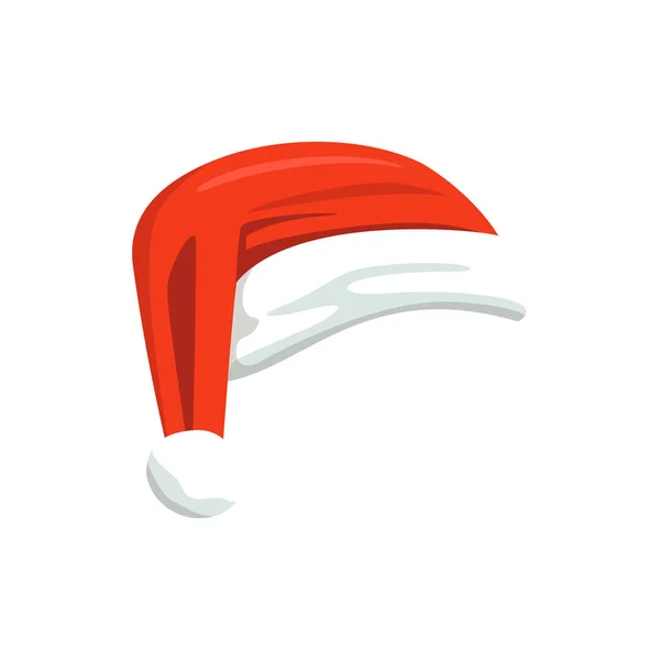 Weihnachtsmann Roter Hut Isoliert Auf Weißem Hintergrund — Stockvektor