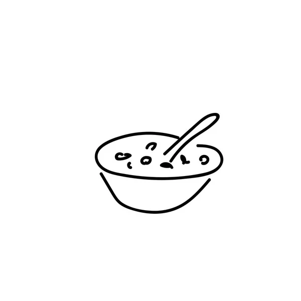 Manger Bol Petit Déjeuner Sain Smoothie Porrige Sarrasin Baies Fraîches — Image vectorielle