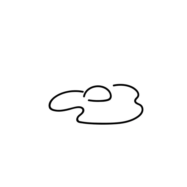 Смажене Яйце Ізольовано Білому Тлі Простий Стиль Ескізу Ручки Плоский — стоковий вектор