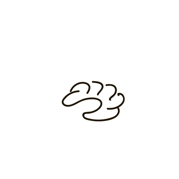 Croissant Uni Sur Fond Blanc Style Stylo Croquis Simple Symbole — Image vectorielle