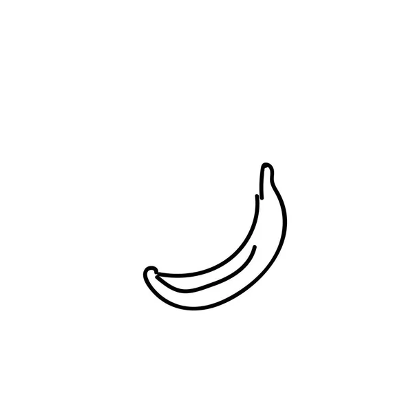 Single Banana Isolated Simple Sketch Pen Style Flat Iconic Symbol — Stock Vector