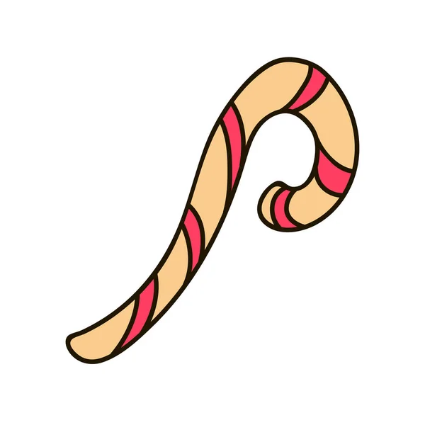 Vánoční Cukroví Rákosový Izolované Průhledné Pozadí Vektorové Ilustrace Červenými Zlatými — Stockový vektor