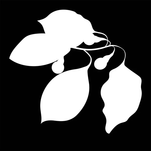Árbol Alcanfor Icono Del Logotipo Aislado Silueta Blanca Ilustración Vectorial — Vector de stock