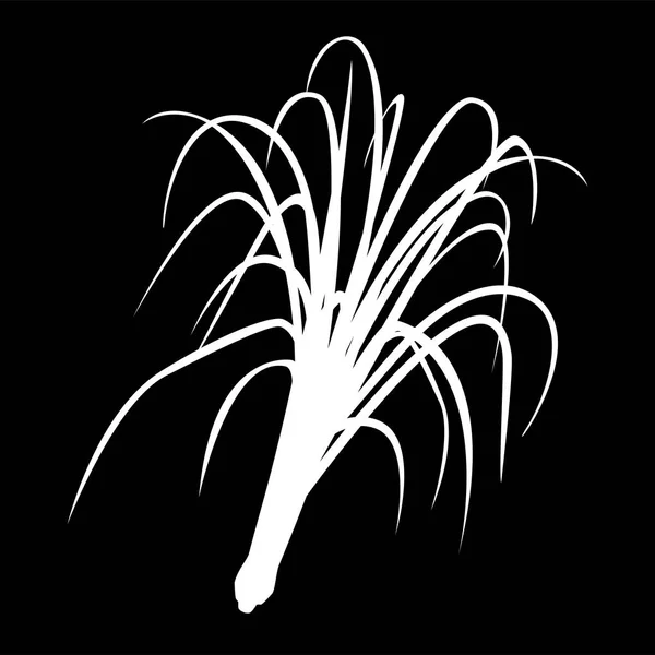 Limoncillo Planta Icono Logotipo Aislado Silueta Blanca Ilustración Vectorial — Vector de stock