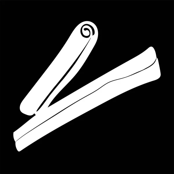 Canela Varas Ícone Logotipo Isolado Silhueta Branca Ilustração Vetorial —  Vetores de Stock