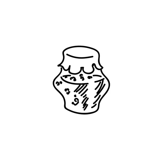 Стеклянная Банка Клубничного Варенья Свежих Ягод Возле Изолированного Белом Фоне — стоковый вектор