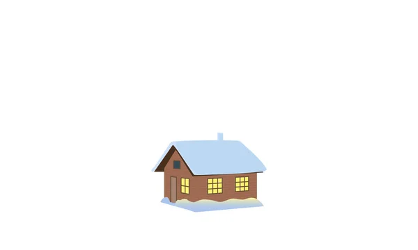 Kersttijd Winter Huis Shack Hut Cabine Shack Shanty Kinderbed Cottage — Stockvector