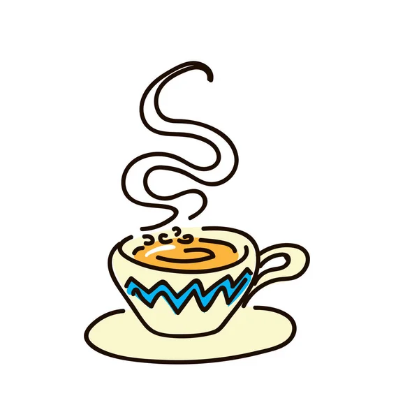 Coffee cup symbol illustration. simple sketch pen style. hot beverage mug. simple sketch pen — Stock Vector