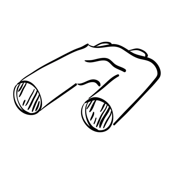 Icona binocolo linea, segno vettoriale contorno, pittogramma in stile lineare isolato su bianco. Simbolo spia, illustrazione logo — Vettoriale Stock