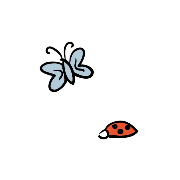 Modrý motýl. přirozený hmyz. izolované na bílém pozadí — Stockový vektor