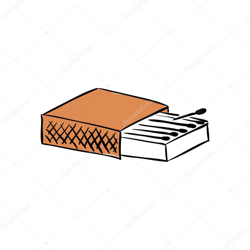 Box of matches. Blank package. 3d rendering illustration isolated on white background