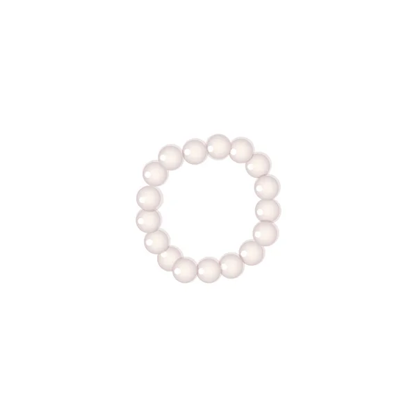 Pulsera de perlas o gargantilla de perlas sobre fondo blanco , — Archivo Imágenes Vectoriales