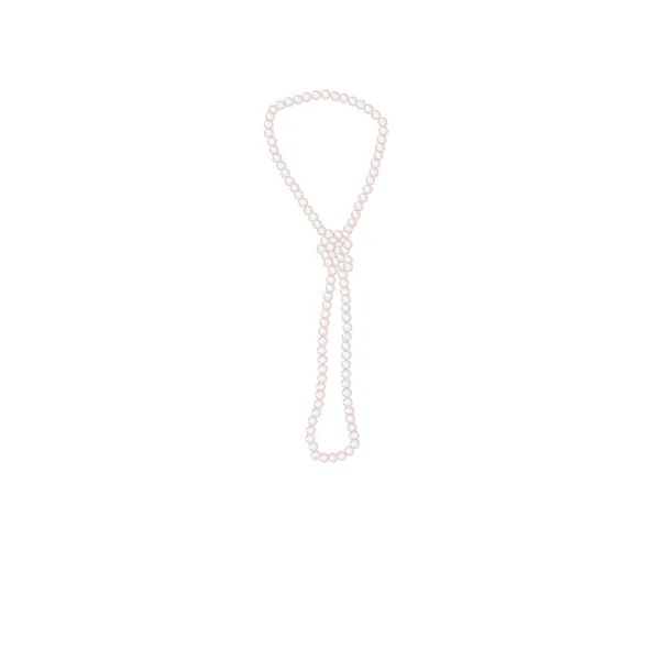Perlenkette oder Perlenkette auf weißem Hintergrund — Stockvektor