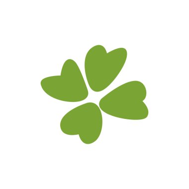 Yonca dört yaprakları beyaz arka plan üzerinde izole. Soyut vektör çizim