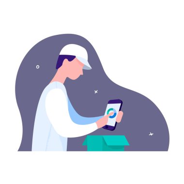 Bir adam görüntünün rengini kontrol eder.