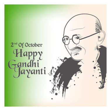 Güzel ve yaratıcı tasarım illüstrasyon, Gandi Jayanti, Gandi Jayanti için Selamlar ile Gandi Jayanti için güzel ve güzel soyut.