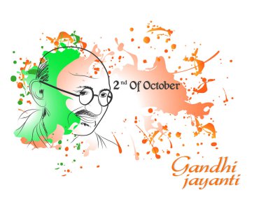 Güzel ve yaratıcı tasarım illüstrasyon, Gandi Jayanti, Gandi Jayanti için Selamlar ile Gandi Jayanti için güzel ve güzel soyut.