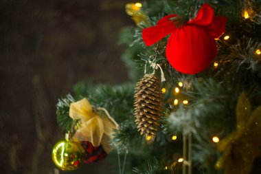 güzel Noel arka plan ile Noel çelenk