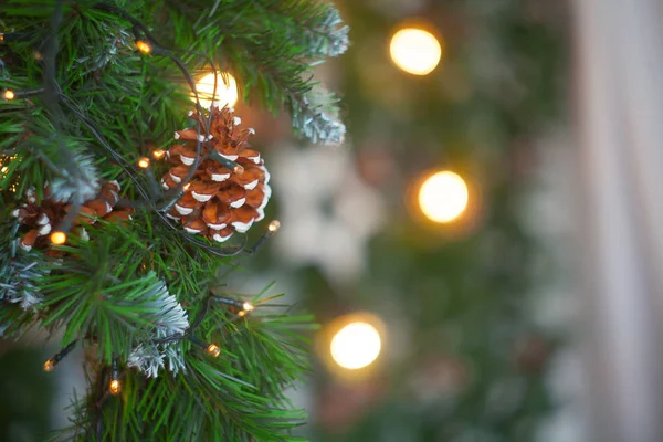 Schöne Abstrakte Weihnachtshintergrund Mit Weihnachtsgirlanden — Stockfoto